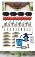 Kit De Riego Automático De Jardín Con Bomba De Agua Auto-Primeriza 60WSistema De Misted Cooling Ajustable De 1/4 Pulgada Material Plástico - details 0