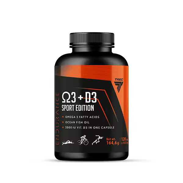 Omega 3 + Vitamina D3 Sport Endurance  120 Cápsulas  Mejora Rendimiento Deportivo  Salud Ósea y Articular  TREC NUTRITION - 1