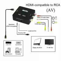 HDMI A RCA keitiklis, suderinamas su AV/CVBS L/R Audio Video Set viršutinės dėžutės skalė 1080p „Mini HD2AV“ palaiko NTSC Pal Output HD A AV - DUOMENYS 4