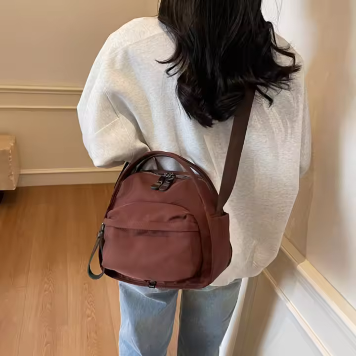 Bolso De Hombro Simple Para Mujer Color Sólido Casual Cruzado Con Cierre De Cremallera Versátil Para Viaje Compras Trabajo Y Citas - 1