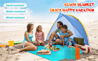 Manta De Playa Portátil Grande Ligera Plegable Para 4-6 Adultos Impermeable Y Anti Arena PVC Para Camping Y Picnics Al Aire Libre - details 0