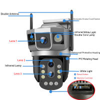 Cámara IP Inalámbrica WIFI 6K 12MP Con Lente Tríplice 10X Zoom Óptico CCTV Impermeable PTZ Seguridad Exterior Webcam Control Remoto - details 4