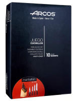 ARCOS Manhattan - Set de Cuchillos (3 Cuchillos + 1 Tijeras) - Acero Inoxidable Forjado Nitrum® - Mango POM - Taco de Madera - details 2