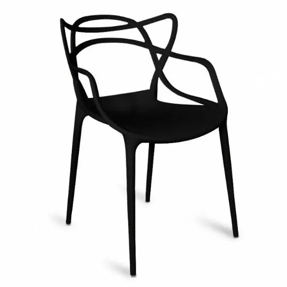 Gerimport Silla Diseño Negra Philippe 82 X 56 X 53 Cm (Pack de 6) - Diseño Moderno - 1