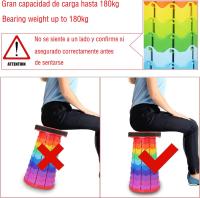 Taburete Plegable Portátil, Taburete Telescópico Ligero y Duradero para Actividades al Aire Libre como Viajes, Pesca, Senderismo y Camping (Multicolor) - details 3