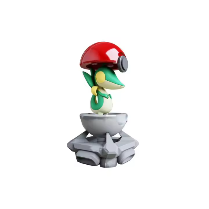 Figura Snivy en la Pokeball impresa en 3d Figura Snivy en la Pokeball Pokemon   Impreso en 3d - 1