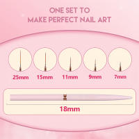 Juego De 5 Pinceles De Arte De Uñas Con Líneas Elongadas Para Dibujar Y Pintar Gel UV Diseño De Uñas Herramienta Profesional De Manicura - details 1