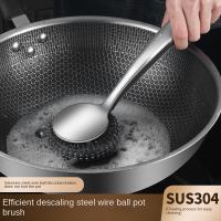 Cepillo De Limpieza Para Olla De Acero Inoxidable 304 Con Mango Longitudinal Desmontable Para Uso Doméstico Y Cocina - details 0