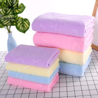 Par De Toallas De Baño Y Playa Con Estampado De Oso Emboss Suave Y Grueso Absorbente Técnica Tejida Fibra Superfina - details 6