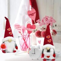 Gnomos De Encaje Para Día De San Valentín Decoraciones De Elfos De Terciopelo Mr Y Mrs Decoración Nórdica Hecha a Mano Para El Hogar - details 16