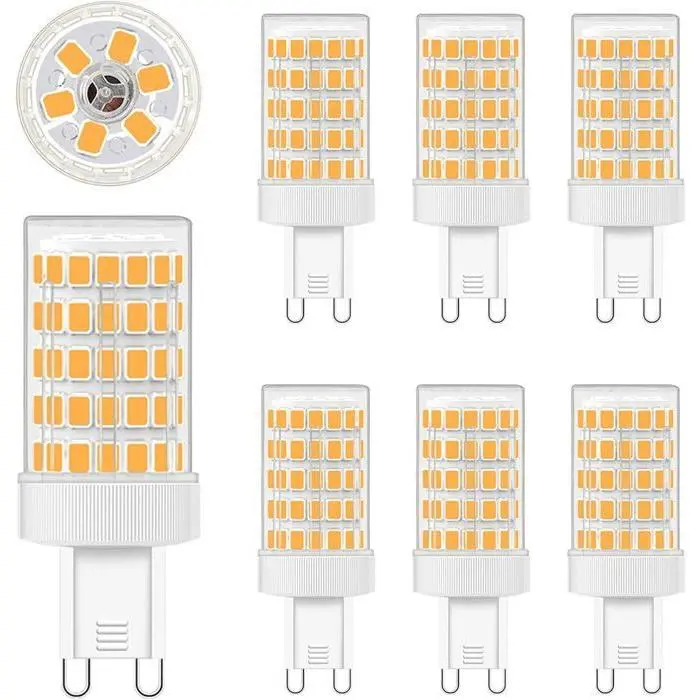 6 bombillas LED G9 de 10 W, Luz Blanca Cálida (2700 K), equivalente a una bombilla incandescente de 80 W, 900 LM, AC 220 V, sin regulables. - 1