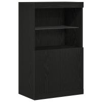 aparador vidaXL con luces LED roble negro 60x37x100 cm - details 1