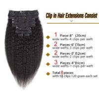Extensiones De Cabello Humano Clip in Remy Textura Recta Pelo Brazileño 8 Piezas Pack Para Mujeres Negras Tejido Completo - details 9