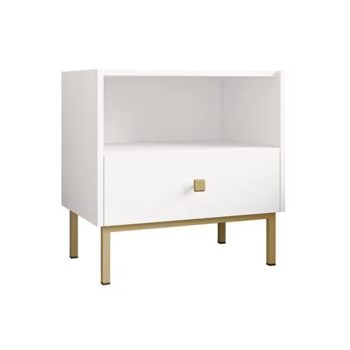 Mesilla de noche Comfivo AB105 , Muebles ES, Aglomerado laminado, Blanco, 55 x 56 x 39cm - 1