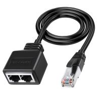 Adaptador Ethernet LAN RJ45 macho a 2 hembra, Cable Adaptador de red LAN, divisor RJ45 1 a 2 - details 0