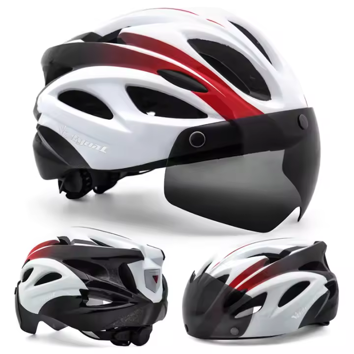 Casco De Bicicleta VICTGOAL Para Hombres Con Luz Trasera Y Gafas Magnéticas UV400 Visera Sol Protección Integral Para MTB Scooter Eléctrico Y Ciclismo - 1