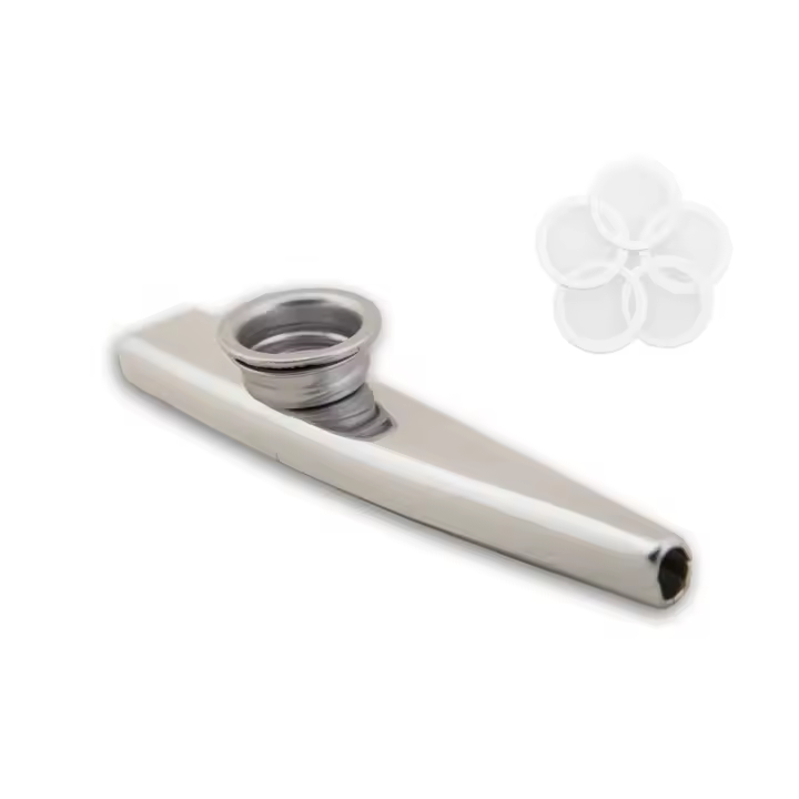 Kazoo De Metal Instrumento Musical Flauta Diáfragma Para Compañero Ideal Para Guitarra - 1