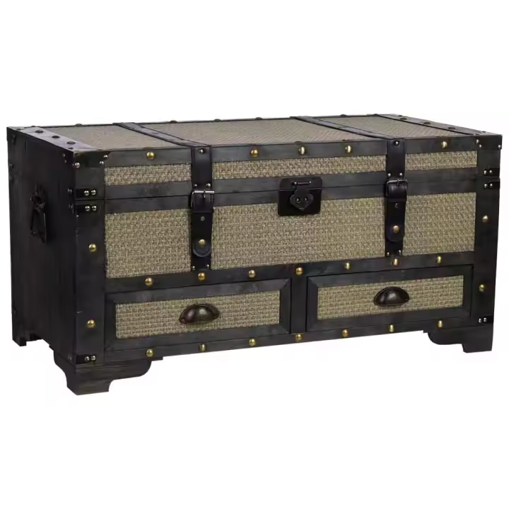 Baúl de madera marrón 90x45x45.5 - 1