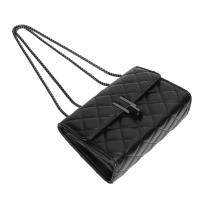 Bolso Bandolera Cuero PU Negro Gran Capacidad Moderno Elegant Bolso de Cadena Versáril para Viajes Diarios Bloque en Y Cuadrícula Rombo Tamaño Libre W - details 2