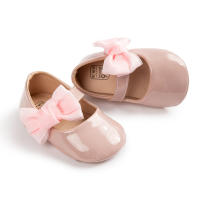 Zapatos De Niña Bebé En PU Cuero Liso Con Nudo Y Suela Antideslizante Ligera Para Primera Caminata Vestido De Princesa Para Boda - details 9