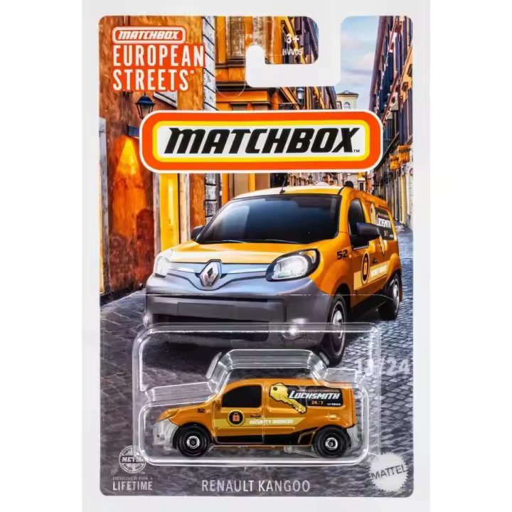 MATCHBOX -  European Streets - Renault Kangoo - Tiene un cuerpo de metal fundido a presión con muchos detalles y ruedas de plástico - Recomendado para mayores de 3 años - 1
