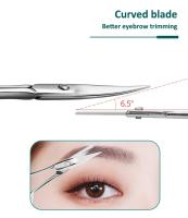 Tijeras Profesionales Para Cejas Con Hoja Curva De Acero Inoxidable Herramienta De Precisión Para Eliminar Pelo De Cejas Y Nariz - details 5