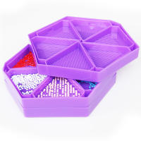 Kit De Paleta De Diamante 7 En 1 Con Almacenamiento Hexagonal De Gran Capacidad Y Pluma De Diamante Herramientas Para Pintura Y Bordado Artísticos - details 5