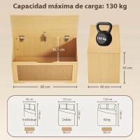 HOMCOM Baúl de Almacenaje 108L, Banco de Almacenaje con Panel de Ratán, Tapa Elevable, Brazos de Soporte, Diseño Sin Tiradores, para Recibidor, Pasillo, Dormitorio, Salón, 80x40x45 cm - details 3