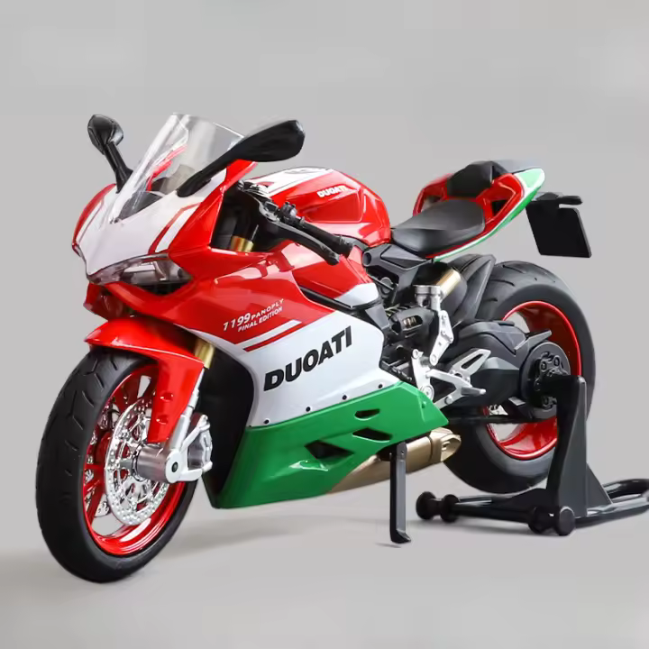 Moto De Carreras 1/12 Modelo De Coche Juguete De Aleación Con Absorción De Choques Ruedas Delanteras Giratorias Luz Y Sonido Para Niños - 1