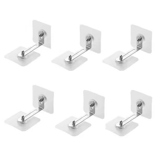 6 piezas de anclajes de pared de muebles sin perforación de montaje en pared muebles anti-punta con kit equipo de seguridad Fijar el estante a la pared para evitar la caída de muebles - 1