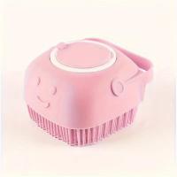 Cepillo De Baño Para Perros De Silicona Suave Con Dispensador De Shampoo Masaje Suave Y Eficiente Para El Aseo De Gatos - details 0