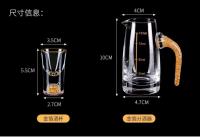 Juego De 7 Copas Pequeñas De Vino Con Película De Oro Dispensador De Baijiu Cristal Transparente Para El Hogar Estilo Minimalista Moderno - details 11