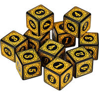 Juego De Dados Acrílicos 10 Piezas 6 Cara 16MM D6 Patrón Grabado Poliedro Para Juegos De Mesa RPG Dungeons And Dragons - details 7