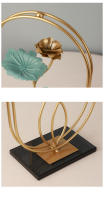 Ornamento De Hoja De Loto De Hierro Para Decoración De Escritorio Artículos De Arte Para Estudio Y Dormitorio Accesorios De Hogar - details 9