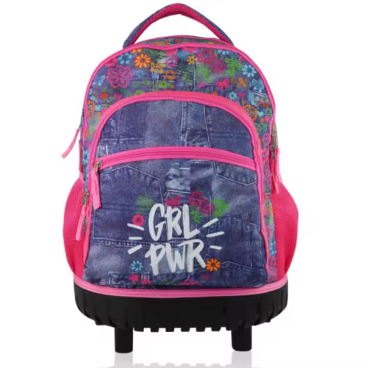Mochila con ruedas de gran capacidad, silenciosa y linda para estudiantes de primaria. - 1