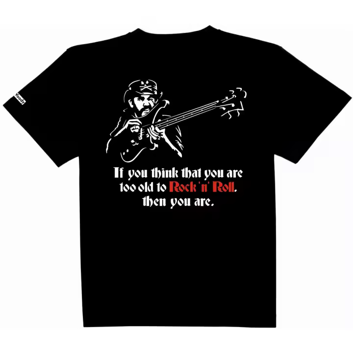 Camiseta Negra Manga Corta Banda Britanica Lemmy Algodon Unisex Musica Motorhead Rock Heavy Metal - 1