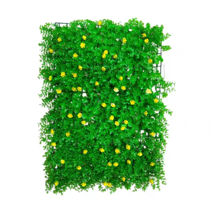 Setos Artificiales Realistas Floral Privacidad Verde Panel de Decoración de Pared 5 MODELOS Césped Simulado para Exterior Alhadilla Valla Falsa Panel Celosía Decoración Pared Medidas 40x60cm - 1