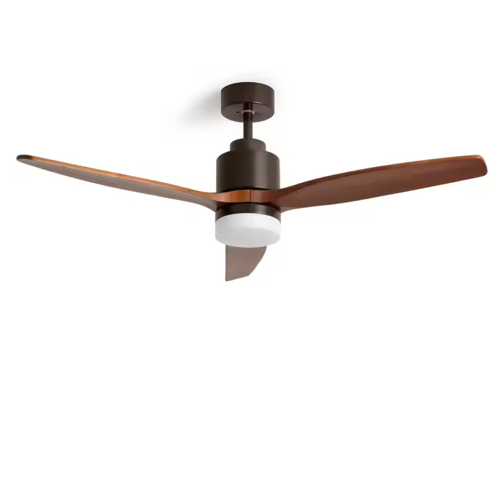 LEDKIA LIGHTING Ventilador de Techo con luz Silencioso DC Forest EVO Madera Oscura Mando + WIFI Grande (más de 20 m²) 132 cm Marrón - 1
