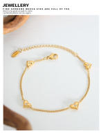 Encanto Conjunto de joyería de acero inoxidable para mujer, collar de corazón lindo, pendientes, pulsera, accesorios nupciales de circón brillante, regalo de boda, moda, collares de corazón, pendientes y pulsera, cadenas de mano de acero inoxidable - details 10
