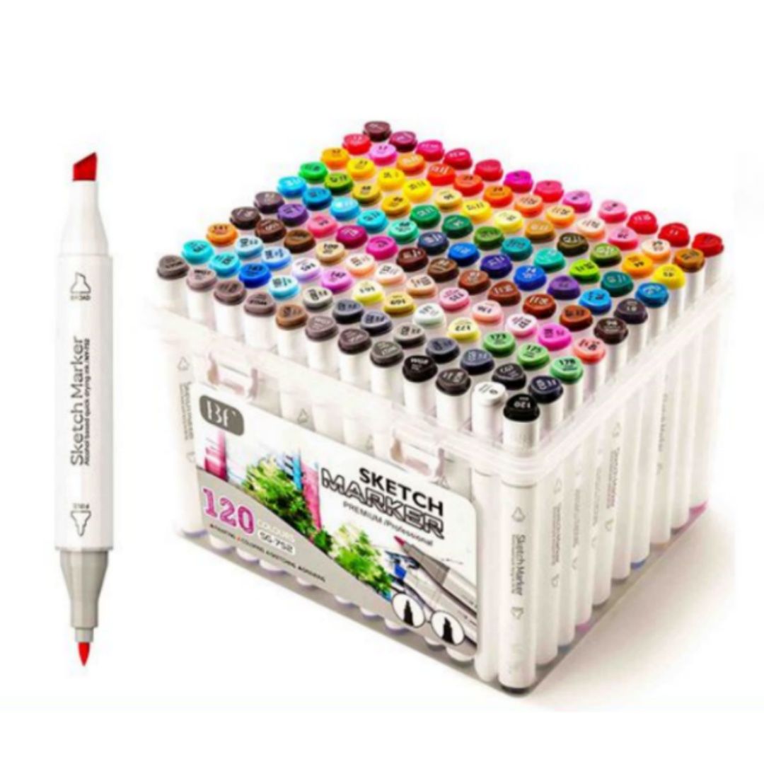 X-Sketch Marker Set 12/24/36/48/60/80/120 Colores, Rotuladores Doble Punta a Base de Alcohol para Dibujo, Ilustración, Bocetos, Manga y Caligrafía, Marcadores Profesionales con Estuche Portátil para Artistas y Diseño