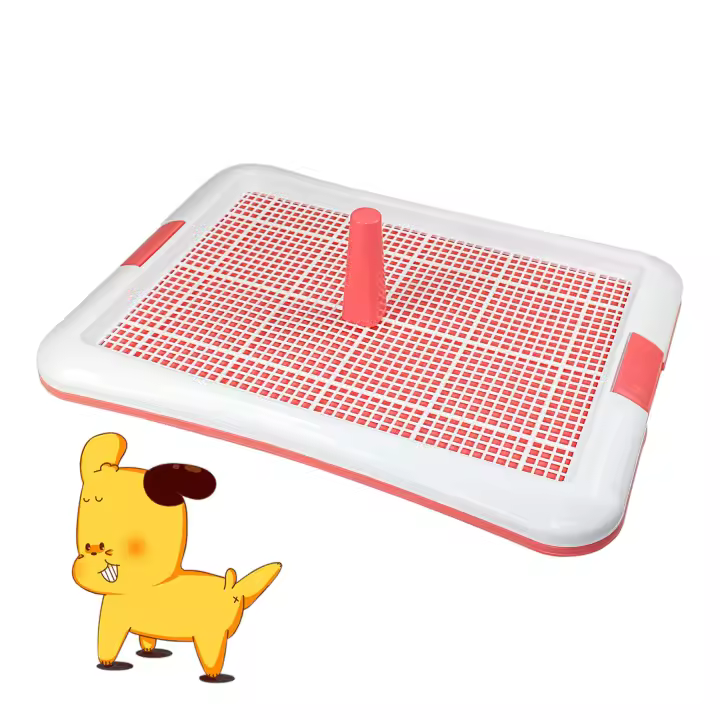 SMELL & SMILE  Bandeja Sanitaria de Adiestramiento Inodoro Interior para Perros Aseo Mascotas Bandeja de Entrenamiento para Mascotas Orinal para Perros Color Rosa(L 64 x 47cm) - 1