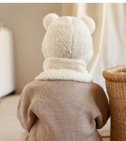 Set De Gorro Y Bufanda Para Bebé De Invierno Coral Fleece Cálido Para Niños Y Niñas Con Cuello Calentador Estilo Lindo Y Protección De Orejas - details 9