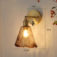 Lámpara De Pared De Vidrio Y Latón Estilo Japonés Y Nórdico Para Casa Barra Restaurante Dormitorio Lámpara De Noche Creativa Y Personalizada - details 1
