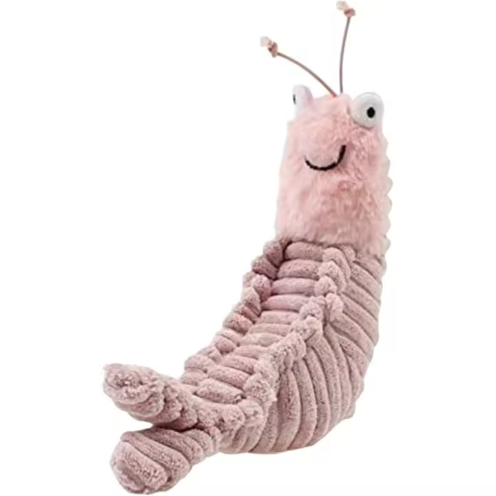 Peluche de camarón Pippi de 22 cm, muñeco de peluche de camarón rosa, bonito muñeco de peluche, bonita decoración para el sofá del hogar - 1