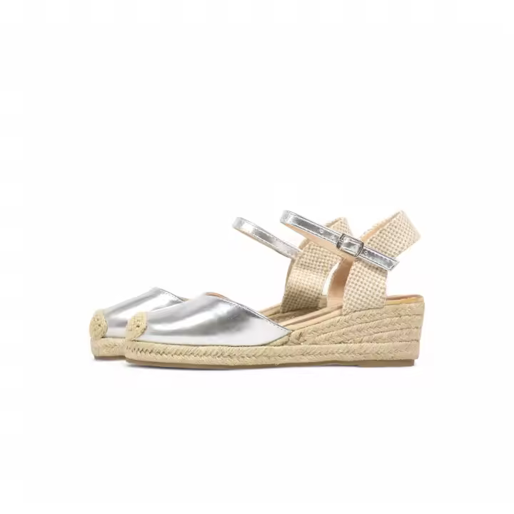 HLUNA - Sandalias Alpargatas de Cuña Tacón Alto 8CM - Puntera Cerrada de Esparto - Moda Verano - HYJ23-7 hyj23-6 - 1