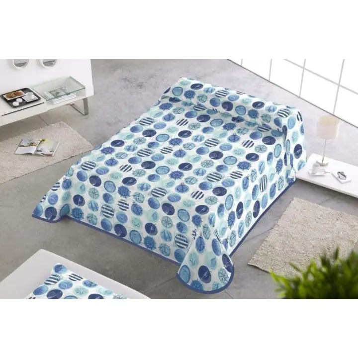 SABANALIA - Colcha estampada Marina (Disponible en varios tamaños) | Colcha ideal para primavera y verano | Producto ligero y decorativo - 1