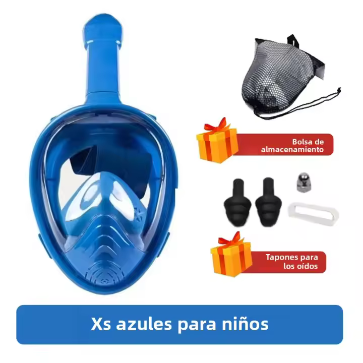 Máscara De Natación Completa Para Niños Y Adultos Antiniebla Respirador De Snorkeling Seguro Para Buceo Y Natación - 1