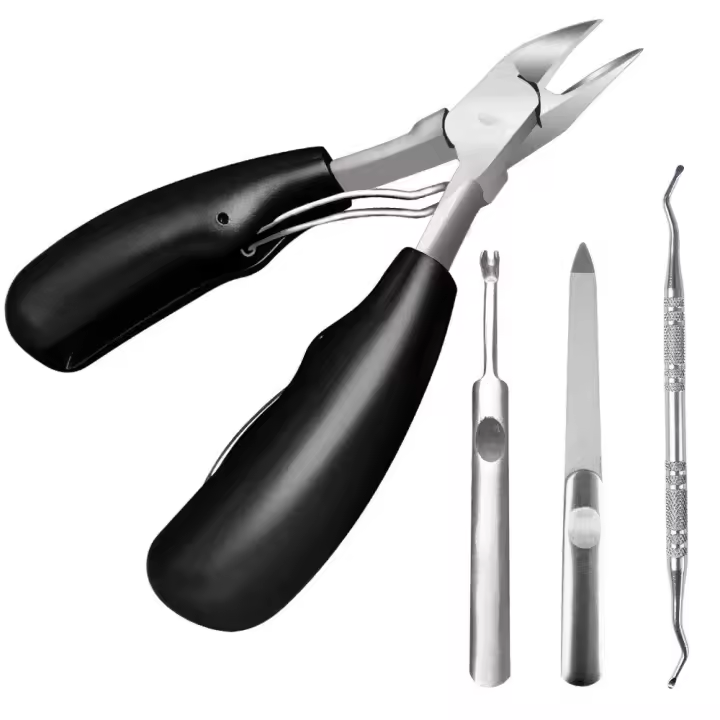 Juego de alicates para uñas de los pies, tijeras para uñas, alicates para uñas, para uñas encarnadas gruesas y duras, corta uñas, corta uñas de precisión, corta uñas, para paroniquia, onicomicosis, hongos en las uñas - 1
