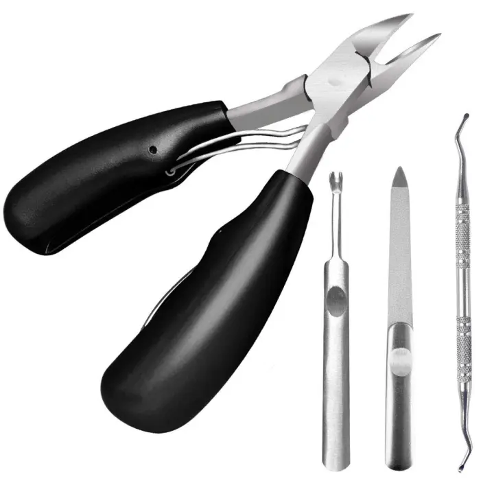 Juego de alicates para uñas de los pies, tijeras para uñas, alicates para uñas, para uñas encarnadas gruesas y duras, corta uñas, corta uñas de precisión, corta uñas, para paroniquia, onicomicosis, hongos en las uñas - 1