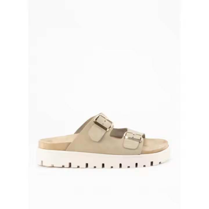 Sandalia de Piel para Mujer en Color Taupe - 1